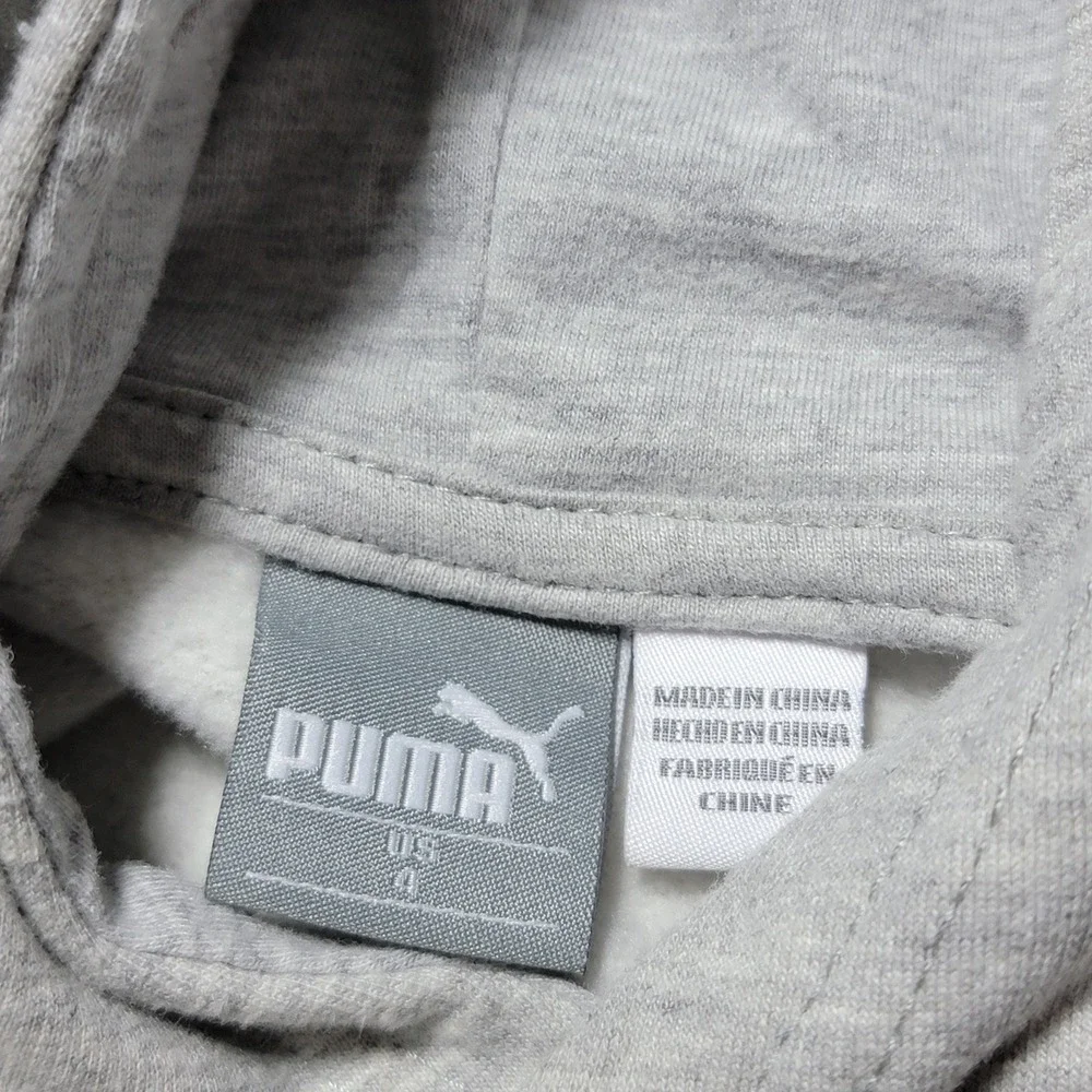 Boys 4T Puma Logo Hoodie Sweatshirt Light Gray Pullover Hooded Pocket Kids‎ 4